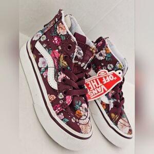 Vans Kids Sk8-Hi Zip sneakers in the "Butterfly Floral Port Royale/True White"